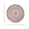 Homeroots 8 ft. Round Gray & Pink Medallion Area Rug 385525 - alternate 3
